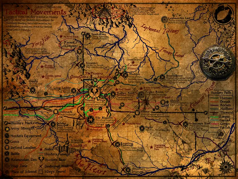 Map — Hunters Movements