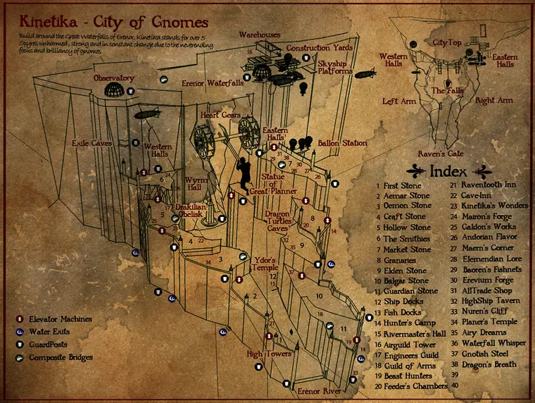 Map — Kinetika, City of Gnomes