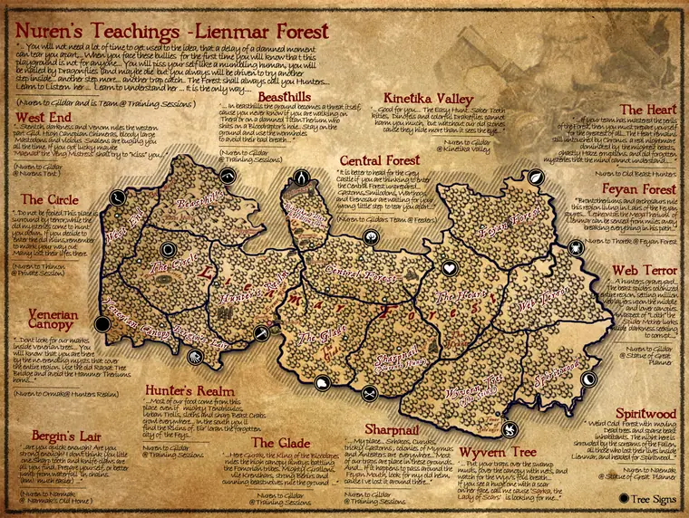 Map — Lienmar Forest, Regions